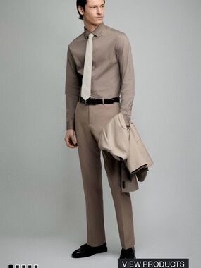 H&M Men's Formal and elegant Taupe Pants.